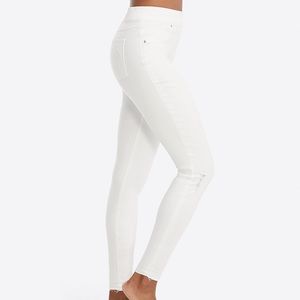 Spanx white distressed jeans $128 Medium